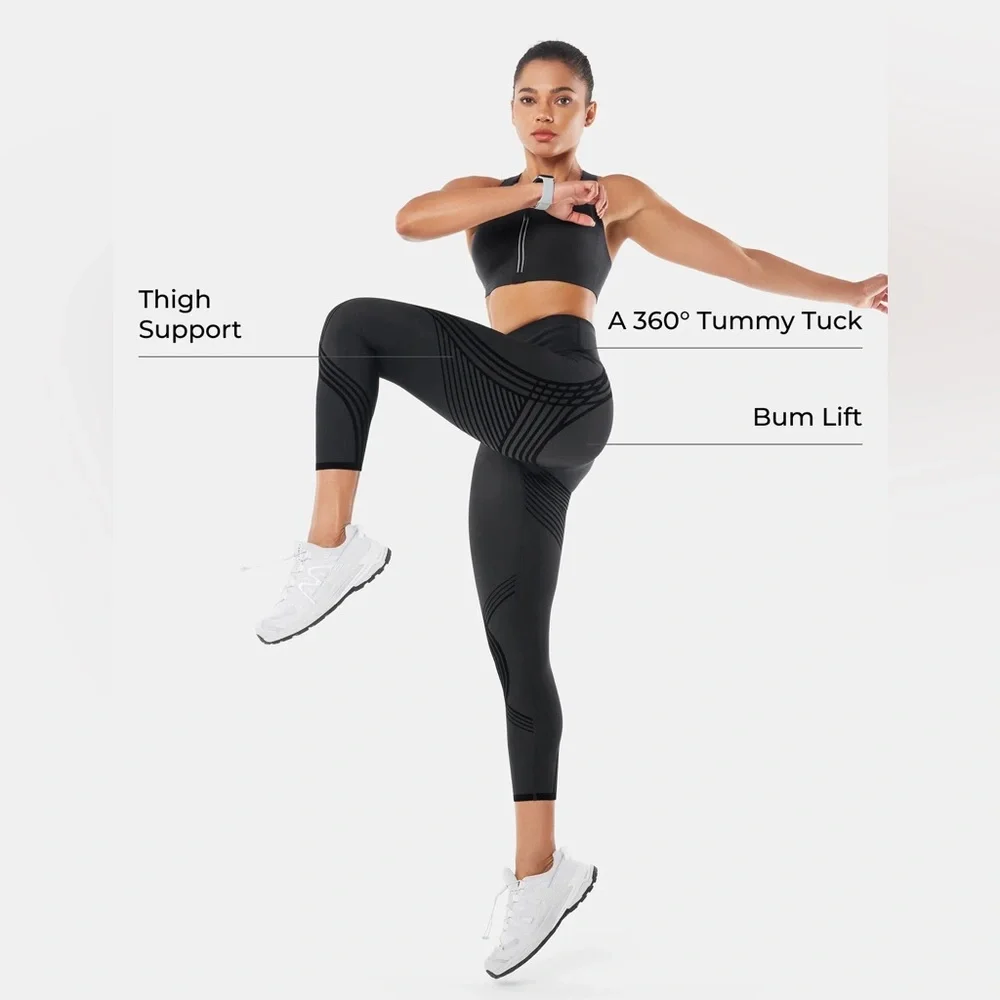 Fanka Body Sculpt 7/8 Leggings (Reversible Wear) | Medium | Black - Picture 3 of 6